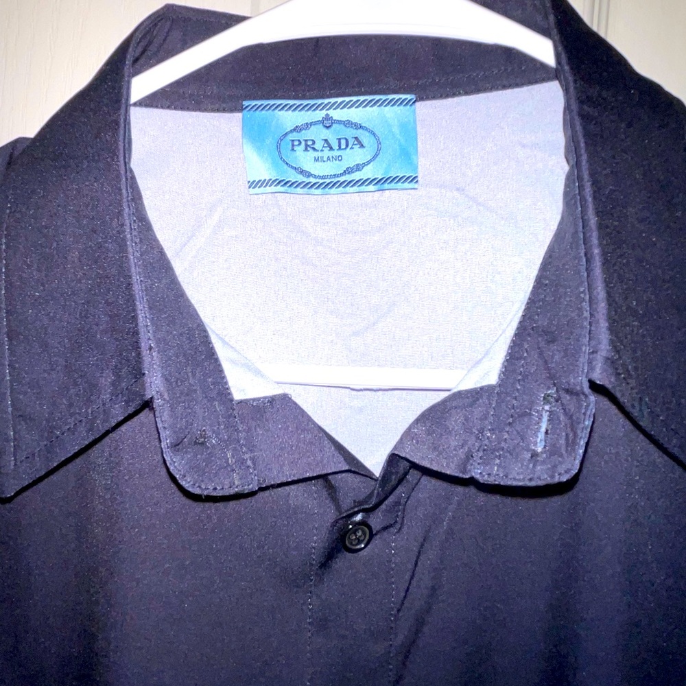 SOLD🐦‍🔥🐉🐲Prada Luxury Brand New Double Match Cotton Button up Shirt